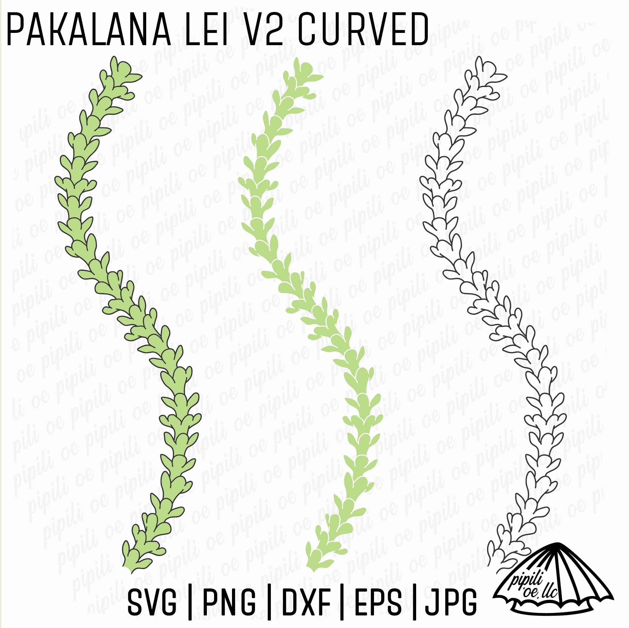 Pakalana Lei V2 Curved SVG - Digital Download - Pakalana Lei SVG