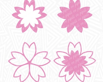 Sakura Flower SVG - Cherry Blossom SVG - Flower SVG - Plant Svg - Sakura Cutting File - Flower Clip Art - Digital Download - Flower Png