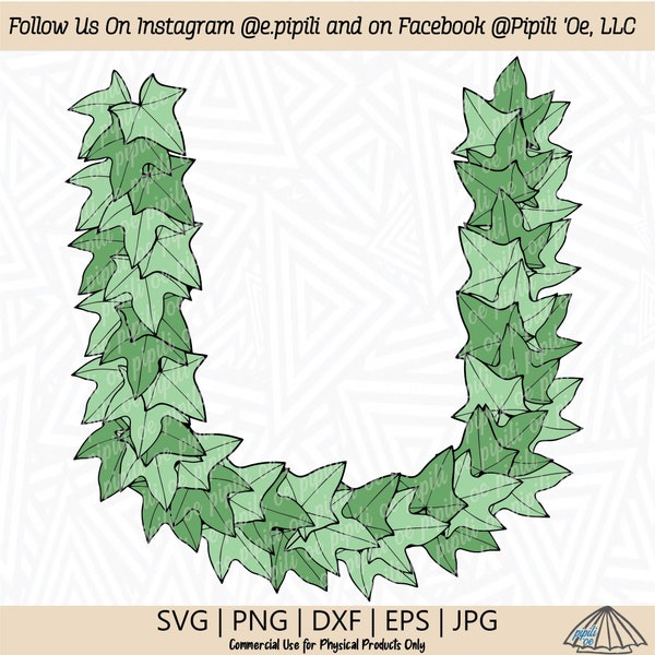 Kukui Leaf Lei SVG - Leaf SVG -  Hawaii Lei SVG - Digital Download - Hawaiian Svg - Hawaii Plant Svg - Leaf Png - Floral Clip Art - Leaf Dxf