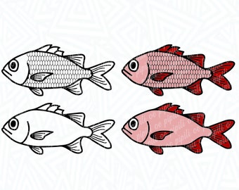 Menpachi - Soldier Fish SVG - Menpachi Clip Art - Hawaii Reef Fish SVG - Digital Download - Reef Fish Dxf - Hawaii Fish Png - Fishing Svg