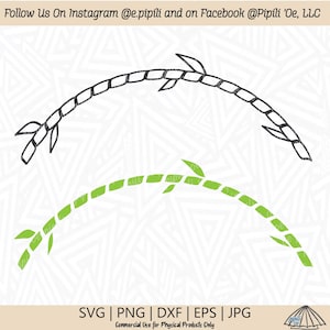 Curved Ti Leaf Strand SVG - Ti-Leaf Lei Svg - Hawaii SVG - Tropical Plant Svg - Hawaii Plant Svg - Digital Download - Ti Leaf Clip Art