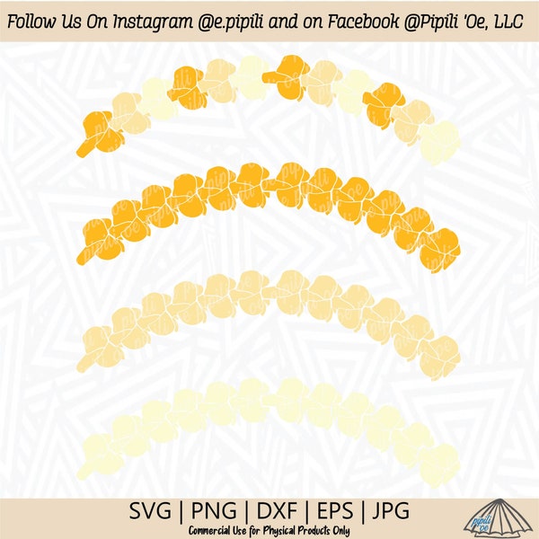 Puakenikeni Flower Lei Curved SVG - Flower SVG - Puakenikeni SVG - Hawaii Svg - Lei Svg - Digital download - Flower Clip Art - Plant Svg