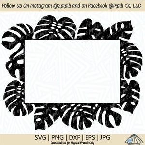 Monstera cadre SVG - Monstera feuille cadre SVG - Monstera plante SVG - téléchargement numérique - feuilles tropicales cadre Svg - Monstera feuilles Svg