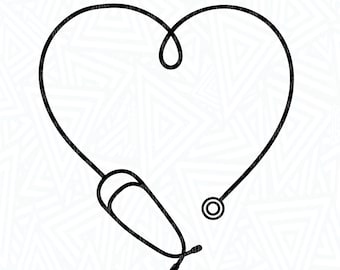 Stethoscope Heart SVG - Stethoscope SVG - Doctor Svg - Nurse SVG - Essential Worker Svg - Digital Download - Heart Svg - Clip Art - Cut File
