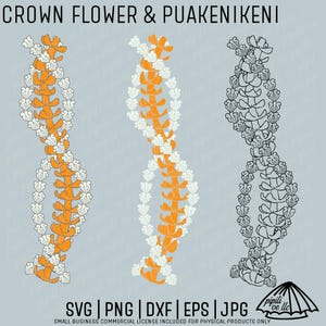 Corona di fiori e Puakenikeni Lei SVG - Corona di fiori SVG - Twist Lei SVG - Puakenikeni Svg - Lei Strand Svg - Flower Lei Strand - Clip Art