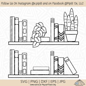 Buch Regale SVG - Buch SVG - digitaler Download - Bücher Clip Art - Buch Stack SVG - Buch Clip Art - Buch Regale Png - Wohnkultur SVG - Dxf