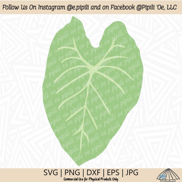 Leaf SVG - Taro Leaf SVG - SVG Cut file - Kalo Leaf svg - Taro Plant Svg - Hawaii Plant Svg - Digital Download - Taro Clip Art - Cut File