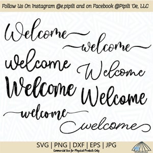 Welcome Script Bundle SVG - Welcome SVG - Welcome Cursive SVG - Welcome Mat Png - Digital Download - Home Decor Svg - Welcome Clip Art