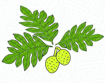 Ulu - Fruta del pan SVG - Planta SVG - Ulu SVG - Fruta del pan svg - Archivo de corte Ulu - Clip Art Ulu - Fruta del pan - Descarga digital