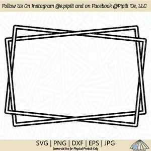 Interwoven Double Rectangle Frame SVG - Double Rectangle Frame PNG - Rectangle Frame SVG - Digital Download - Frame Svg - Wreath Svg