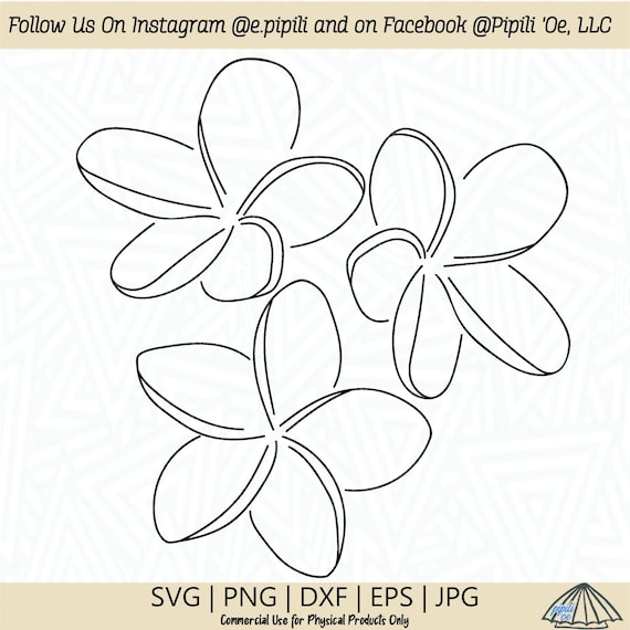Plumeria Line Art SVG Plumeria SVG Flower SVG Digital | Etsy