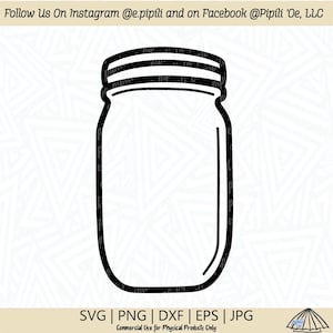 Mason Jar SVG - glazen pot SVG - lege pot SVG - inblikkende pot Svg - digitale download - pot illustraties - glazen pot gesneden bestand - Mason Jar png