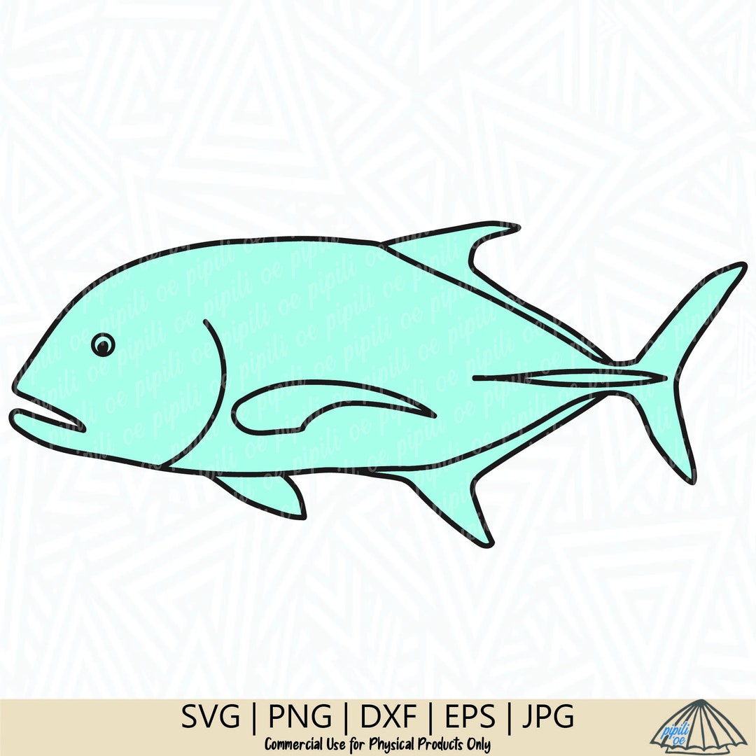 Ulua Giant Trevally SVG Fish SVG Ulua SVG Giant Etsy Australia