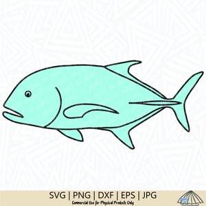 Ulua - Giant Trevally SVG - Fish SVG - Ulua SVG - Giant Trevally svg - Fish Silhouette svg - Fish png - Ulua Clip Art - Digital Download