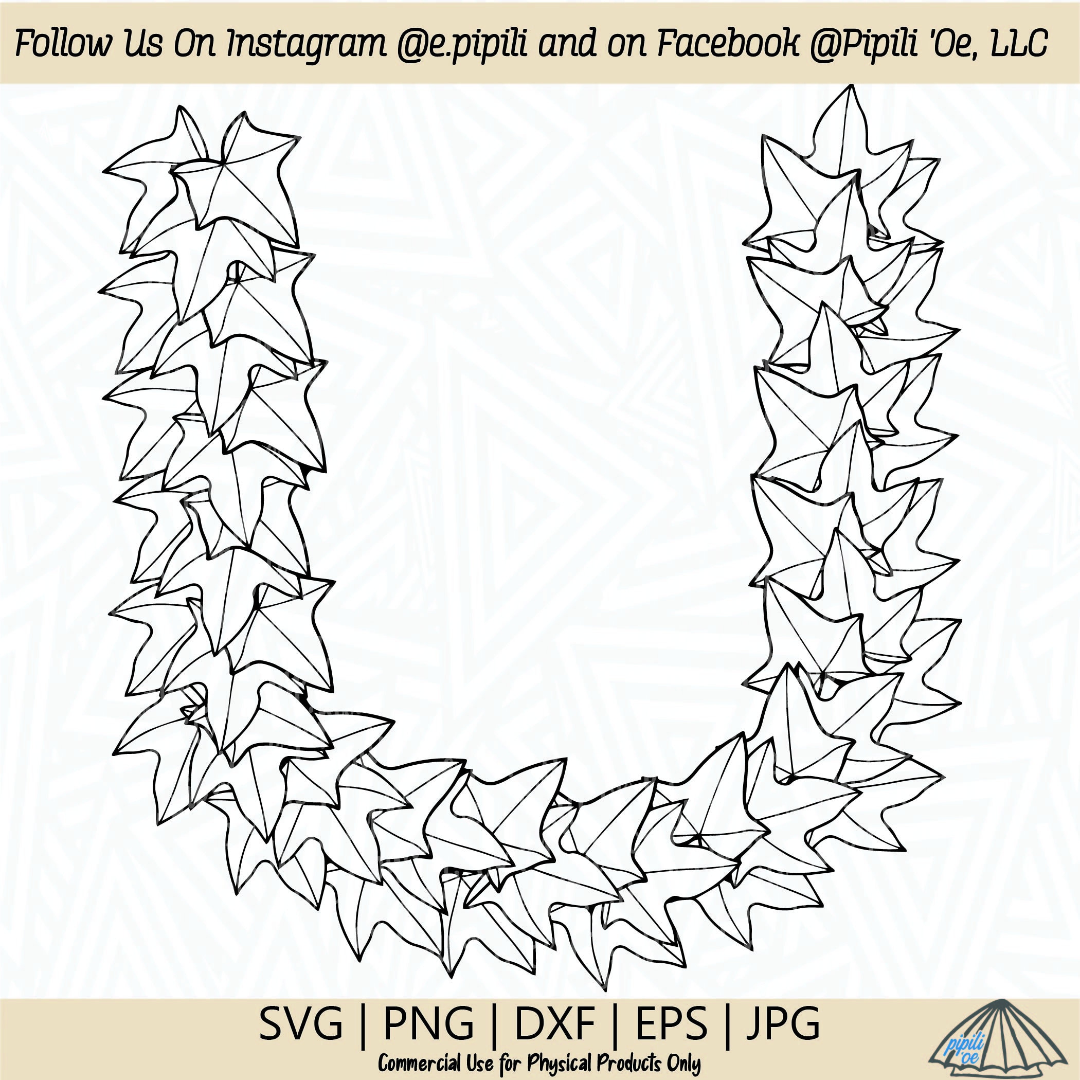 Kukui Leaf Lei SVG - Leaf SVG - Hawaii Lei SVG - Digital Download