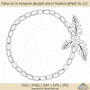 Pikake Lei Frame Outline SVG - Pikake Lei SVG - Pikake Circle Frame SVG - Digital Download - Hawaii Flower Svg - Hawaiian Flower Png