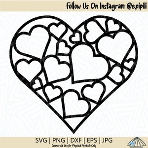 Hearts in Hearts SVG - Heart SVG - Heart Cutting File - Heart Clip Art - Heart PNG - Love Svg - Digital Download - Cricut - Silhouette