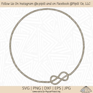 Rope Circle Frame SVG - Rope SVG - Knotted Rope SVG - Digital Download - Rope Clip Art - Circle Frame Png - Rope Frame Design - Laser Svg