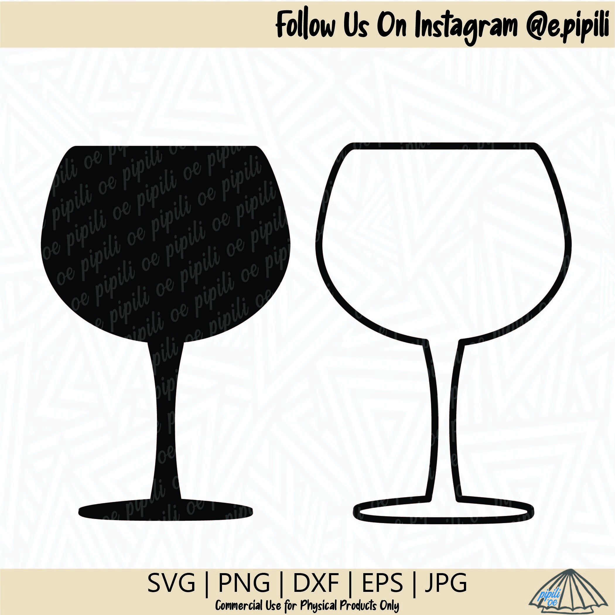 White Wine Glass SVG White Wine Glass Silhouette SVG Wine Etsy