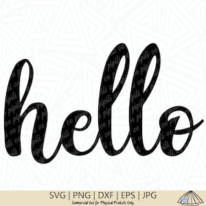 Hello SVG - Cursive Hello SVG - Hello Cut Datei - Hello PNG - Hello Dxf - Hello Cut Datei - Cricut - Silhouette - Cut Files