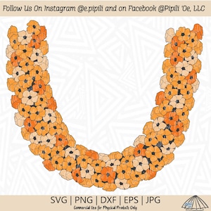 Thick Puakenikeni Lei SVG - Puakenikeni Flower SVG - Digital Download - Puakenikeni Lei Clip Art - Flower Cut File - Hawaii Lei Png - Dxf