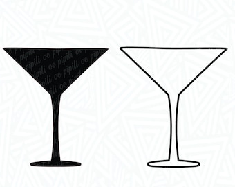 Martini Glass SVG - Martini Glass Silhouette SVG - Glass Silhouette SVG - Cutting File - Clip Art - Digital Download - Martini Glass Png