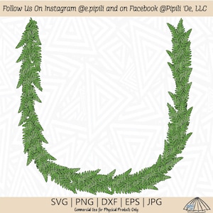 Thin Palapalai Lei Svg - Lace Fern SVG - Plant SVG - Fern SVG - Téléchargement numérique - Hawaii Plant Svg - Hawaiian Svg - Tropical Plant Svg