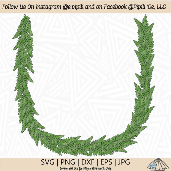 Thin Palapalai Lei Svg - Lace Fern SVG - Plant SVG - Fern SVG - Digital Download - Hawaii Plant Svg - Hawaiian Svg - Tropical Plant Svg