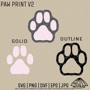 Paw Print V2 SVG - Layered Paw File - Laser Engraving - Paw Print Clip Art - Toe Beans SVG - Sublimation Paw Print Design - Vector Clip Art