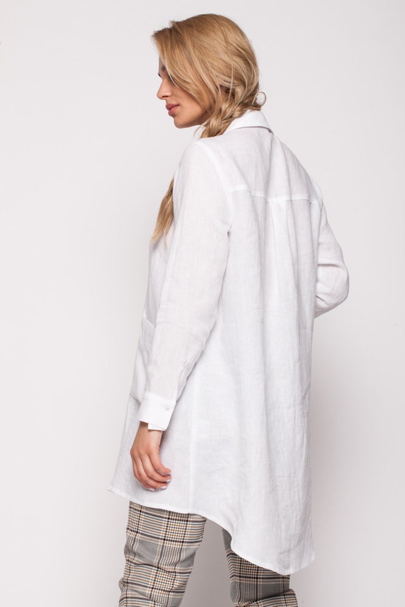 White Colne Linen Pintuck Dress Shirt