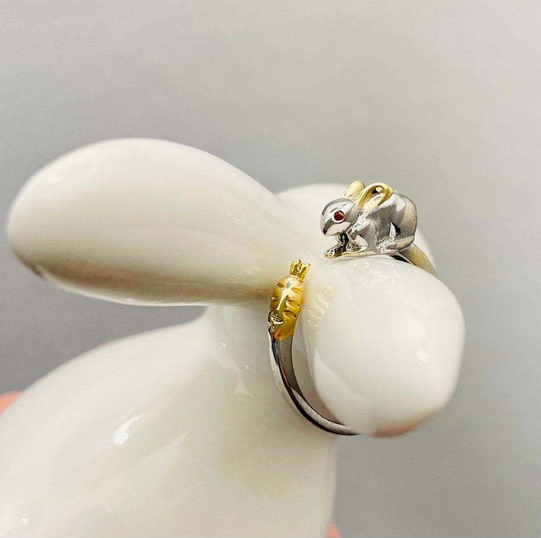 Rabbit Ring in Silver, Silver Chinese Zodiac Silver Ring, Zodiac Ring ...