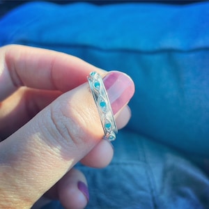 Sterling Silver Turquoise Spinner Ring: Anxiety Fidget Jewelry