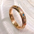 Rainbow Spinner Ring, Gemstone Spinner Ring, Rose Gold Fidget Ring,  Rose Gold Anxiety Ring, Gemstone Ring Rose Gold, Gift for Her