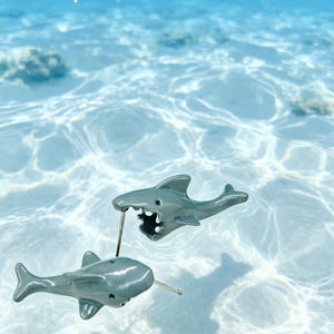 Shark Earrings, Funny Shark Bite Stud for Women, Quirky Sea Animal Jewelry, Ocean Lover Gift, Enamel Marine Biologist Present image 5