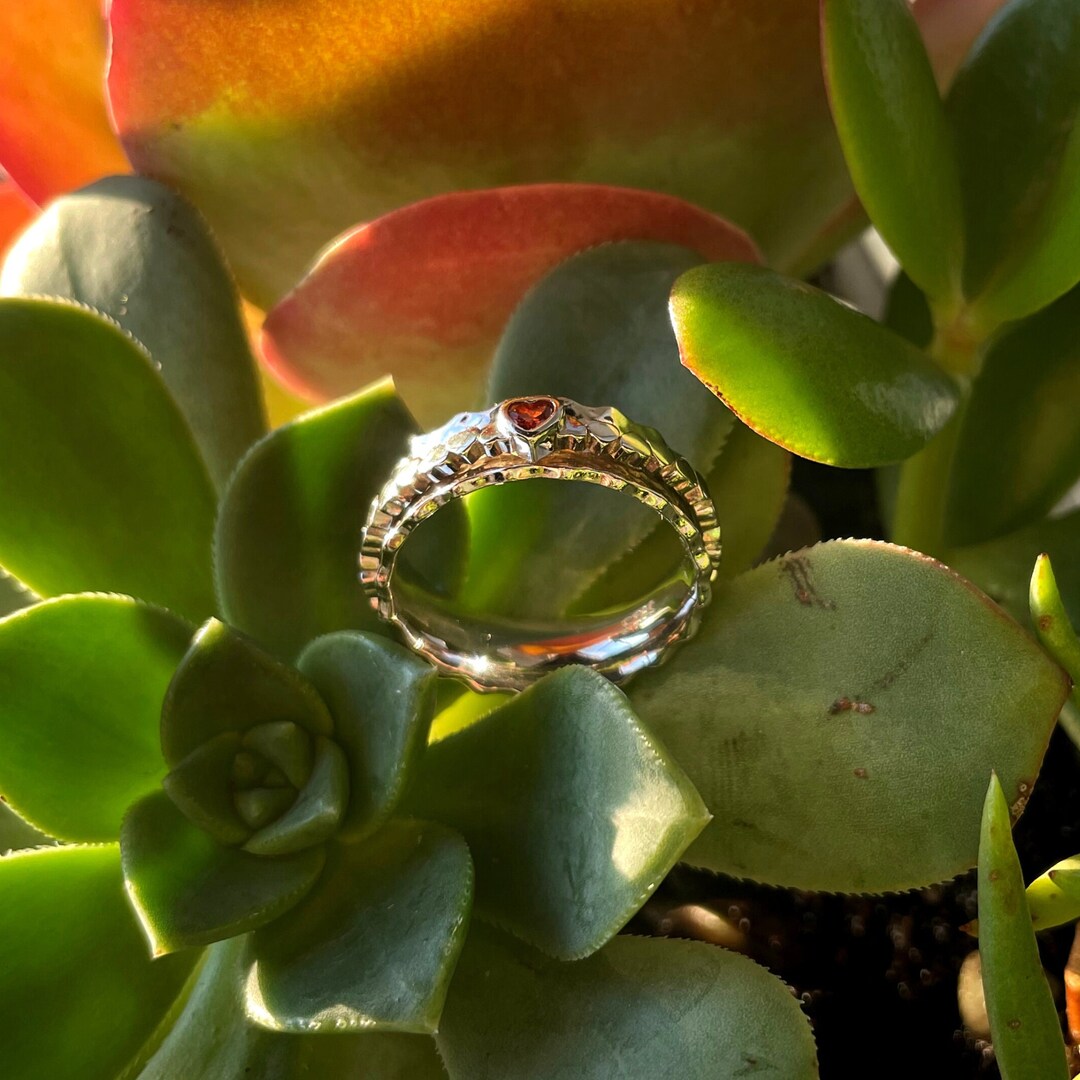 Red Heart Ring Heart Shaped Ring Heart Shaped Spinner Ring Etsy