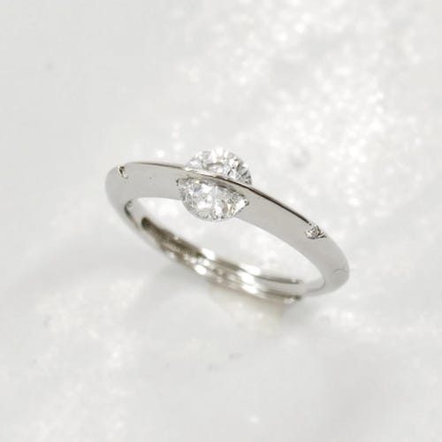 Floating Crystal Spinner Ring in versilberten BHs, Minimalist Schmuck