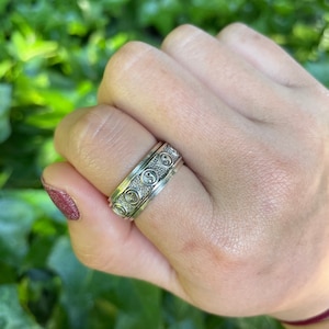 925 Silver Tai Chi Spinner Ring: Yin Yang Symbol, Balance Ring