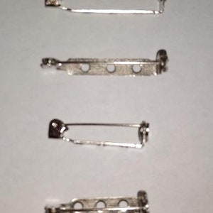 100 Stainless Steel Bar Pin/ Pin Backs 1 inch or 1 and 1/4 inch locking image 1