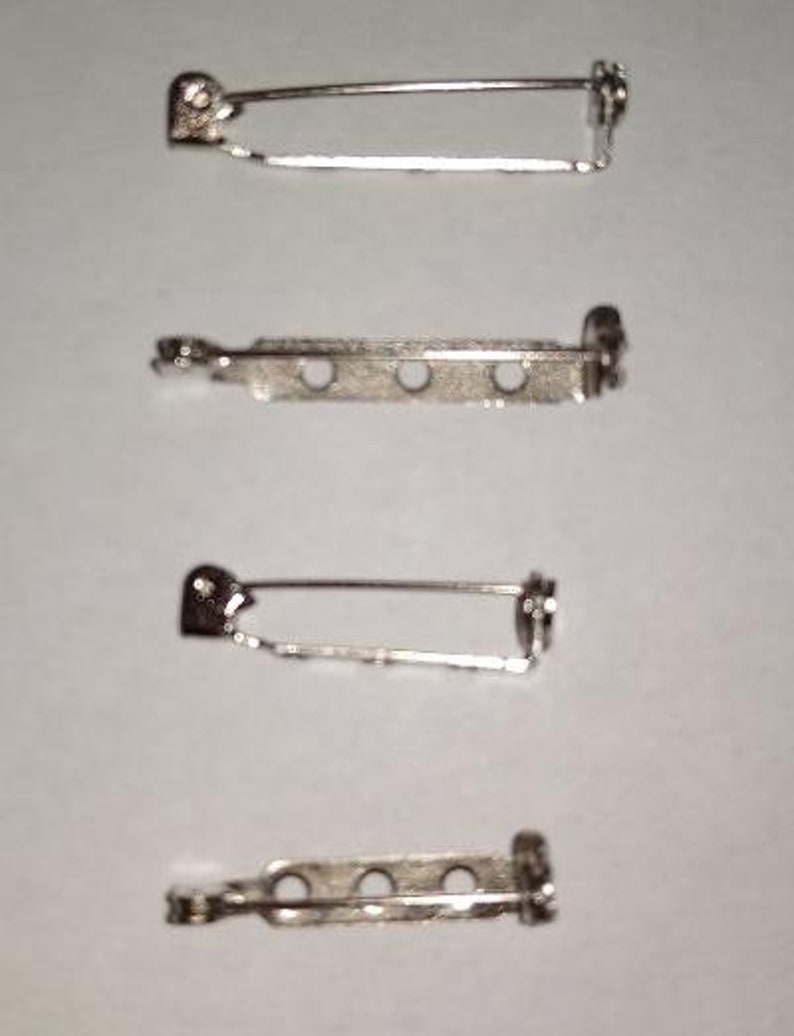 100 Stainless Steel Bar Pin/ Pin Backs 1 inch or 1 and 1/4 inch locking image 1