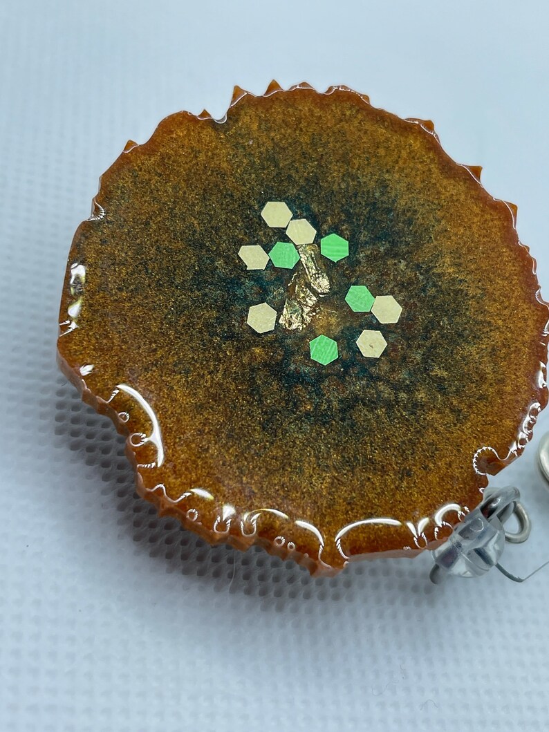 Resin Geode Badge Reel