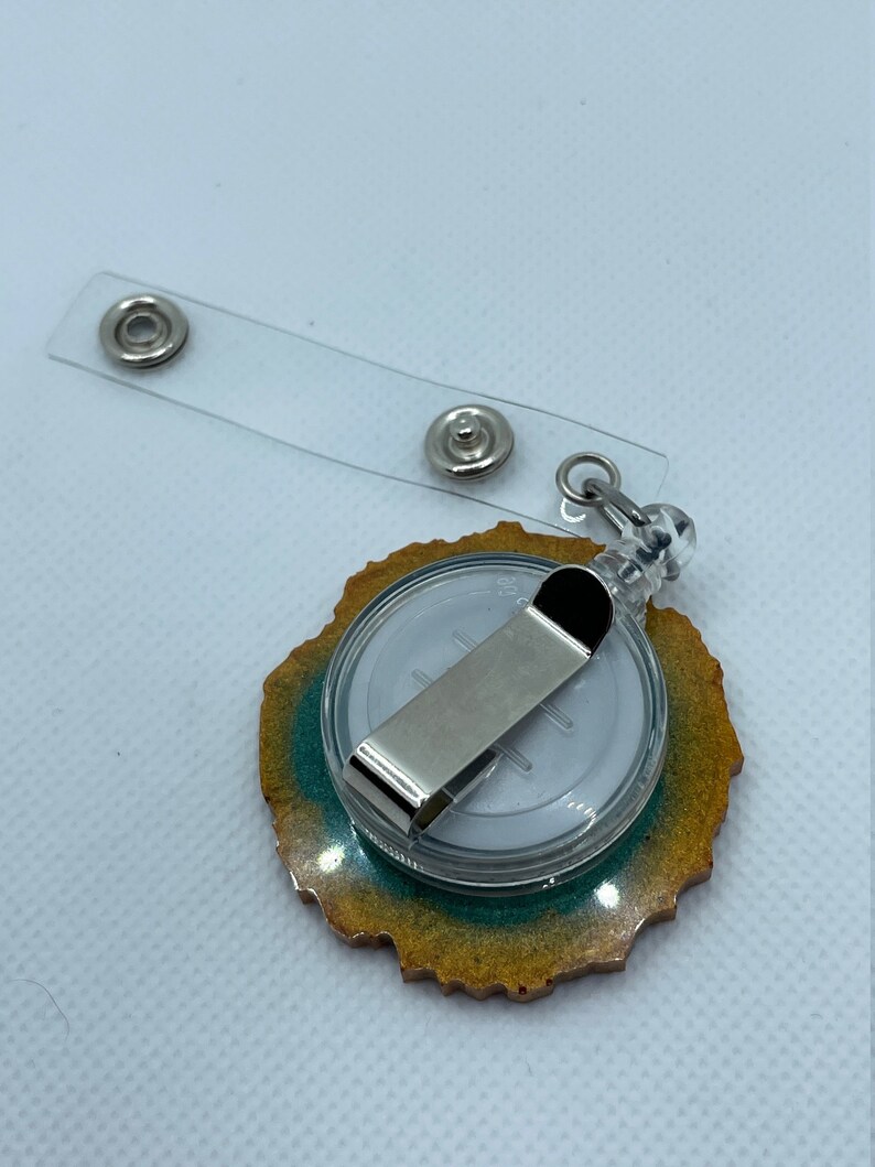Resin Geode Badge Reel