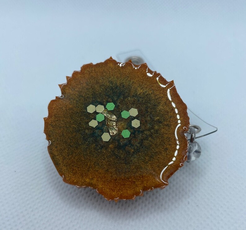 Resin Geode Badge Reel
