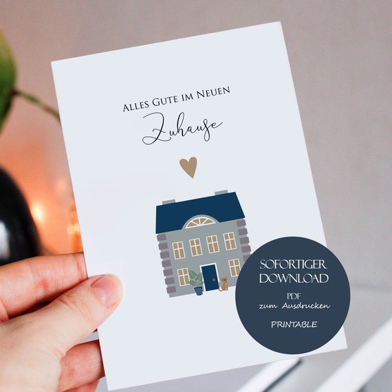 Grußkarte Zum Neuen Zuhause – Designet Für Einweihungspartys, Umzug, Hausbezug