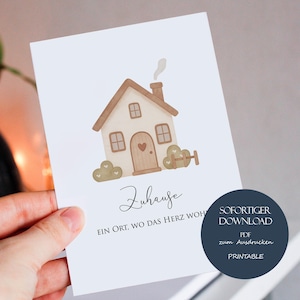 Verhuiskaart Nieuw huis cadeau ansichtkaart verhuizen PDF huis cadeaukaart nieuw huis printbaar A6 housewarming kaart downloaden