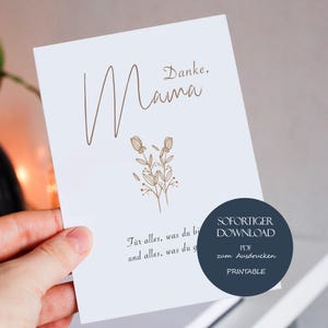 Moderne Boho Moederdagkaart Minimalistische kaart Moeder Bedankt Moeder Verjaardagskaart Moeder Cadeau-idee Moederdagbericht Downloaden