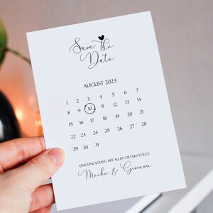 Save the Date with Calendar, Save the Date Template, Minimal Save the Date Template, DIY Save the Date Card, Modern Save the Date Download image 2