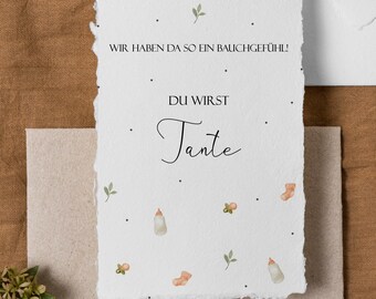 Him & I 'Du Wirst Tante' Postkarte – Schwangerschafts-Ankündigung, 16,5x11,5cm, Made In Germany