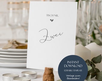 Printable table numbers, place cards, wedding table, table numbers, editable template, wedding menu table numbers, customizable