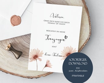 Tarjeta personalizada de dama de honor, tarjeta "¿Quieres ser mi dama de honor?", tarjeta de regalo para pedirle matrimonio a tu dama de honor, plantilla para dama de honor, descarga