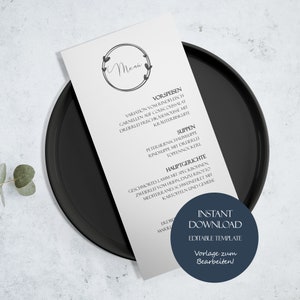 Modernes Hochzeitsmenü, Menükarten Hochzeit, Menükarte Hochzeit Template, Hochzeit Menü Vorlage, druckbares Hochzeitsmenü, Menü Download